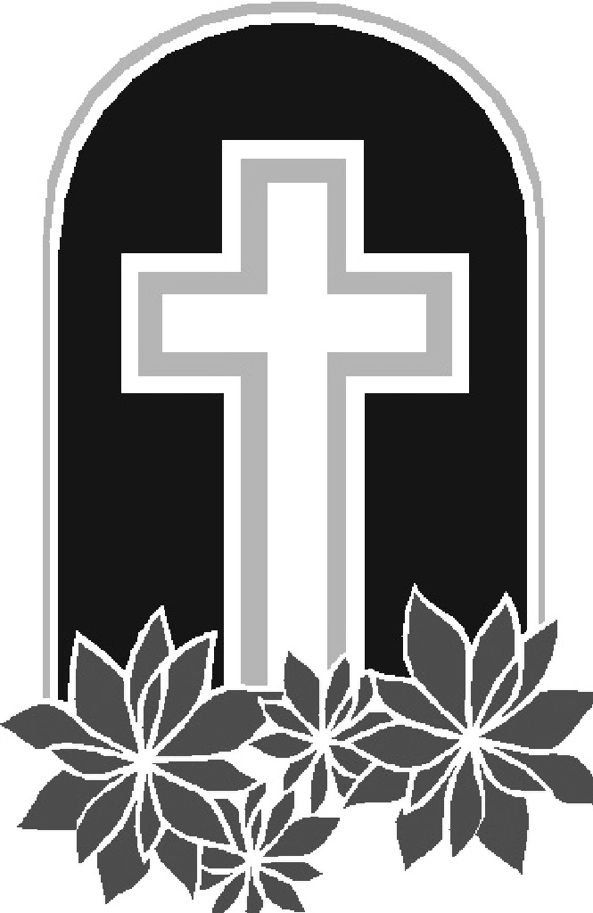 Kirchenfenster mit Christrosen / schwarz-weiß