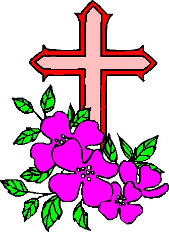 Farbiges Kreuz mit Blumen