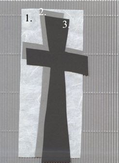 Beileidskarte Kreuz auf Strohseide