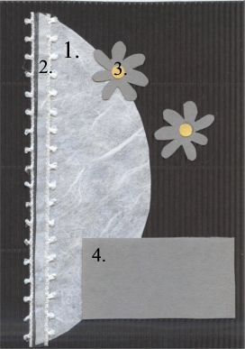 Beileidskarte Blumen auf Strohseide