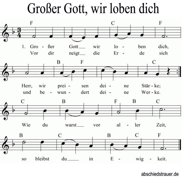 Noten (JPG) Großer Gott, wir loben dich