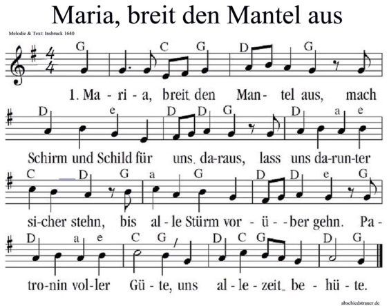 Noten (JPG-Grafik): Maria breit den Mantel aus