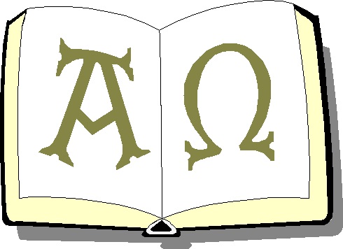 Bibel mit Alpha und Omega