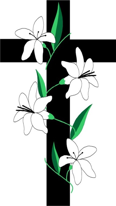schwarzes Kreuz weiße Lilien