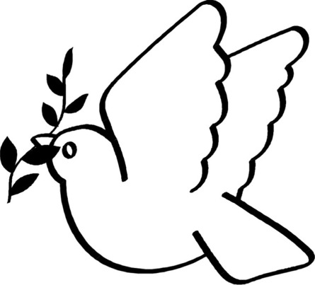 Weiße Taube mit Zweig - Friedenstaube