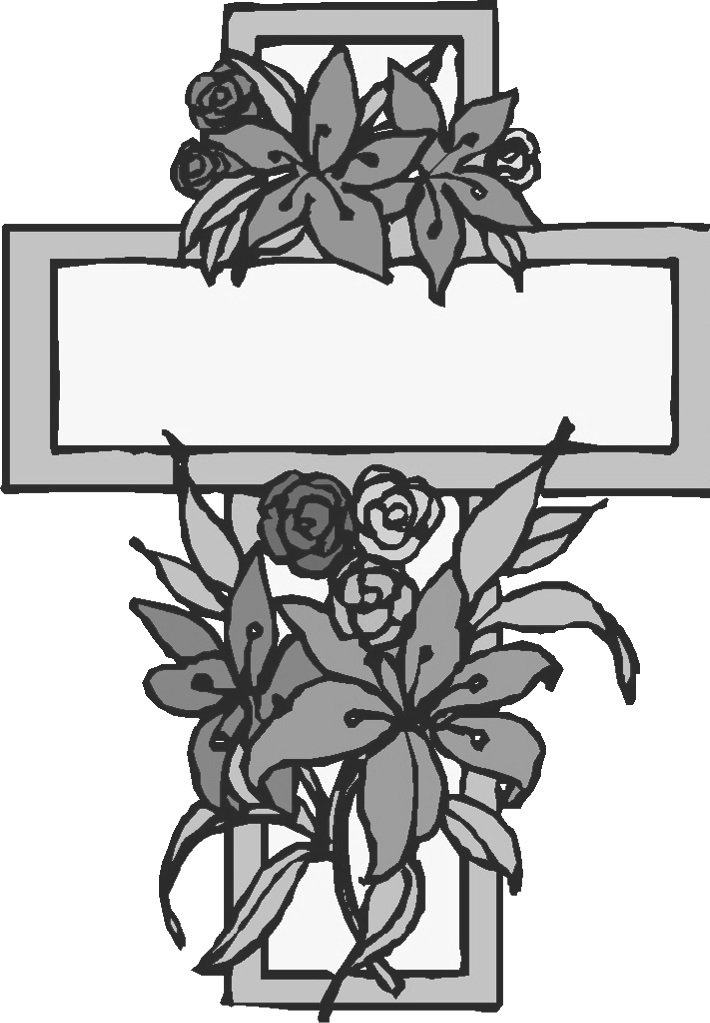 graues Kreuz mit Lilien