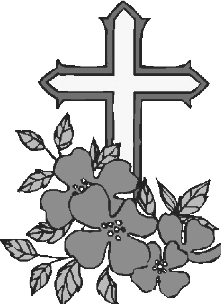 Graues Kreuz mit Blumen