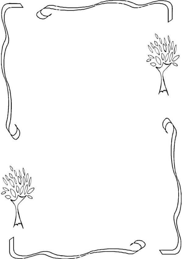 Zierrahmen stilisierte Bäume