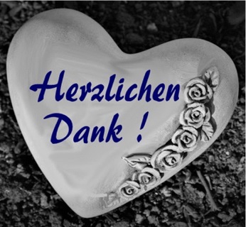 Danksagung - Herz mit Aufschrift: HERZLICHEN DANK !