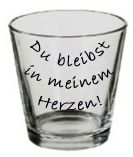 Teelichtglas beschriftet